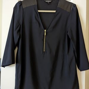 Express women's dress shirt, medium, black